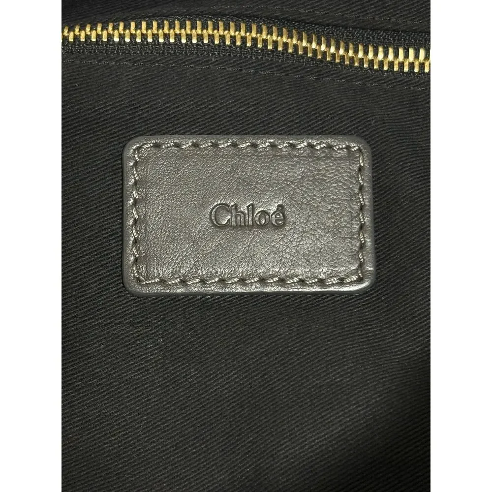 Chloé Vintage 2008/2009 Milton Triple Chain Hobo Bag Gray Leather Gold Hardware